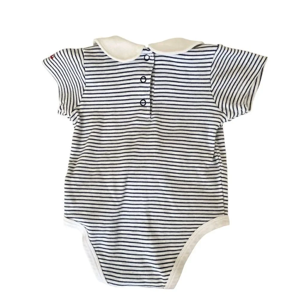 Izod Toddler Sailor-girl Bodysuit Top Sz:12m